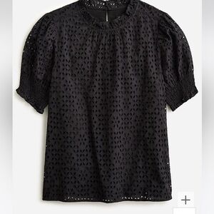 J Crew smocked eyelet blouse nwt